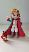 Crochet Little Prince and Fox, Handmade-21 cm - Poupée