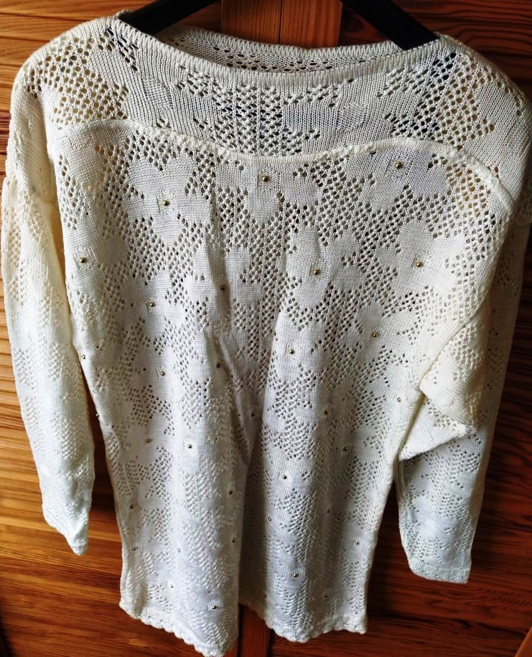 Maglioni & Felpe: Pullover in Weiss mit goldigen Nieten - Grösse 38 - – Nuovo (secondo la descrizione) da Zürich venduto da -italo- 4