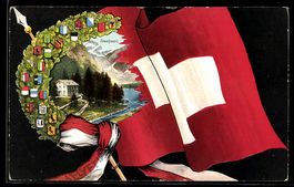 AK Seealpsee, Flusspartie, Wappen der Schweizer Kantone und 