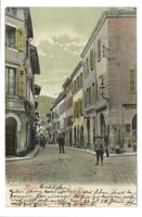 Aigle (VD) Strassenzug - Geschäfte - Hand coloriert - 1913