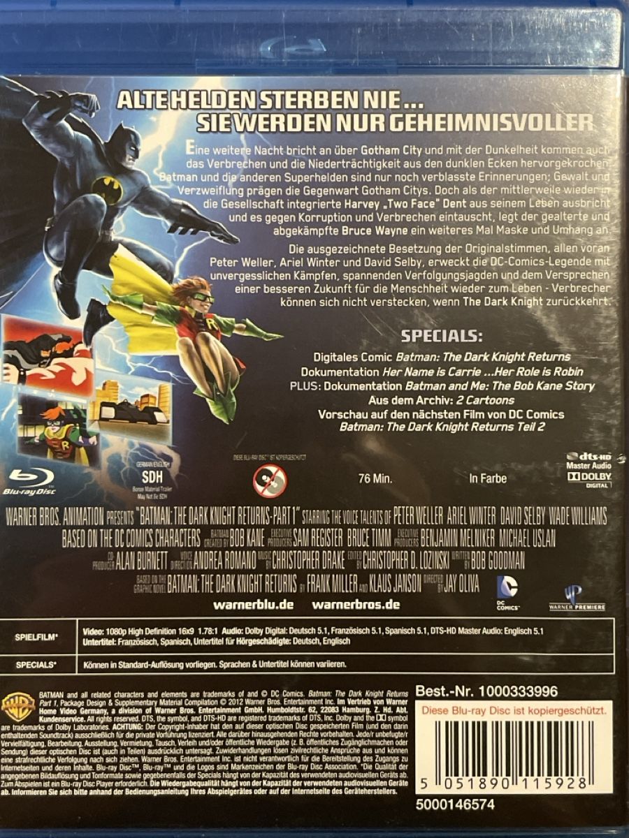 Tutti i DVDs: Batman: The Dark Knight Returns, Teil 1 (2012) – Usato da Waldenburg venduto da Gonzo8 1