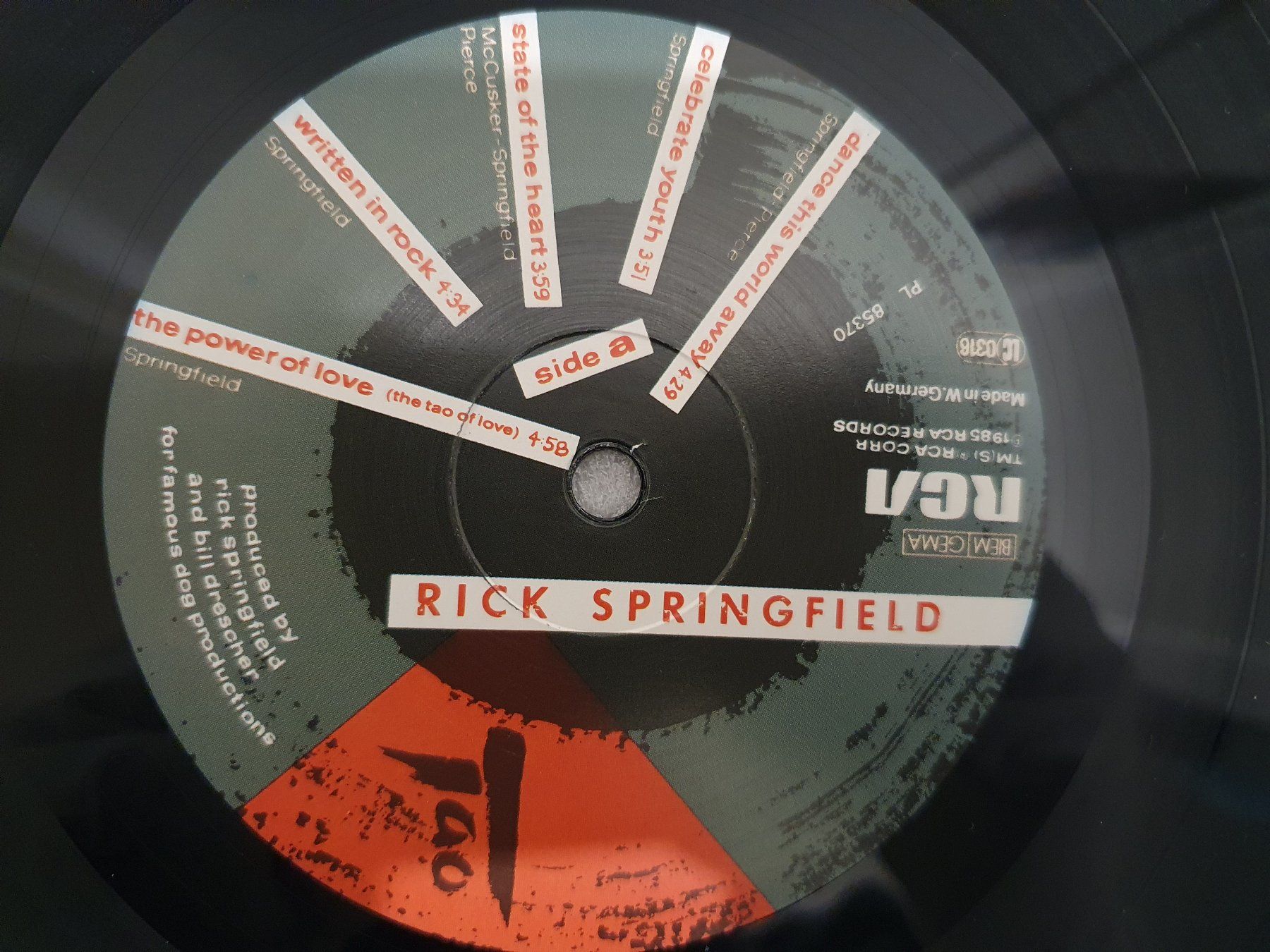 Schallplatten: Rick Springfield – Tao – Gebraucht aus Uster von Vinyl-Leidenschaft 5