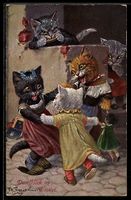 Künstler Arthur Thiele: Tanzende Katzen