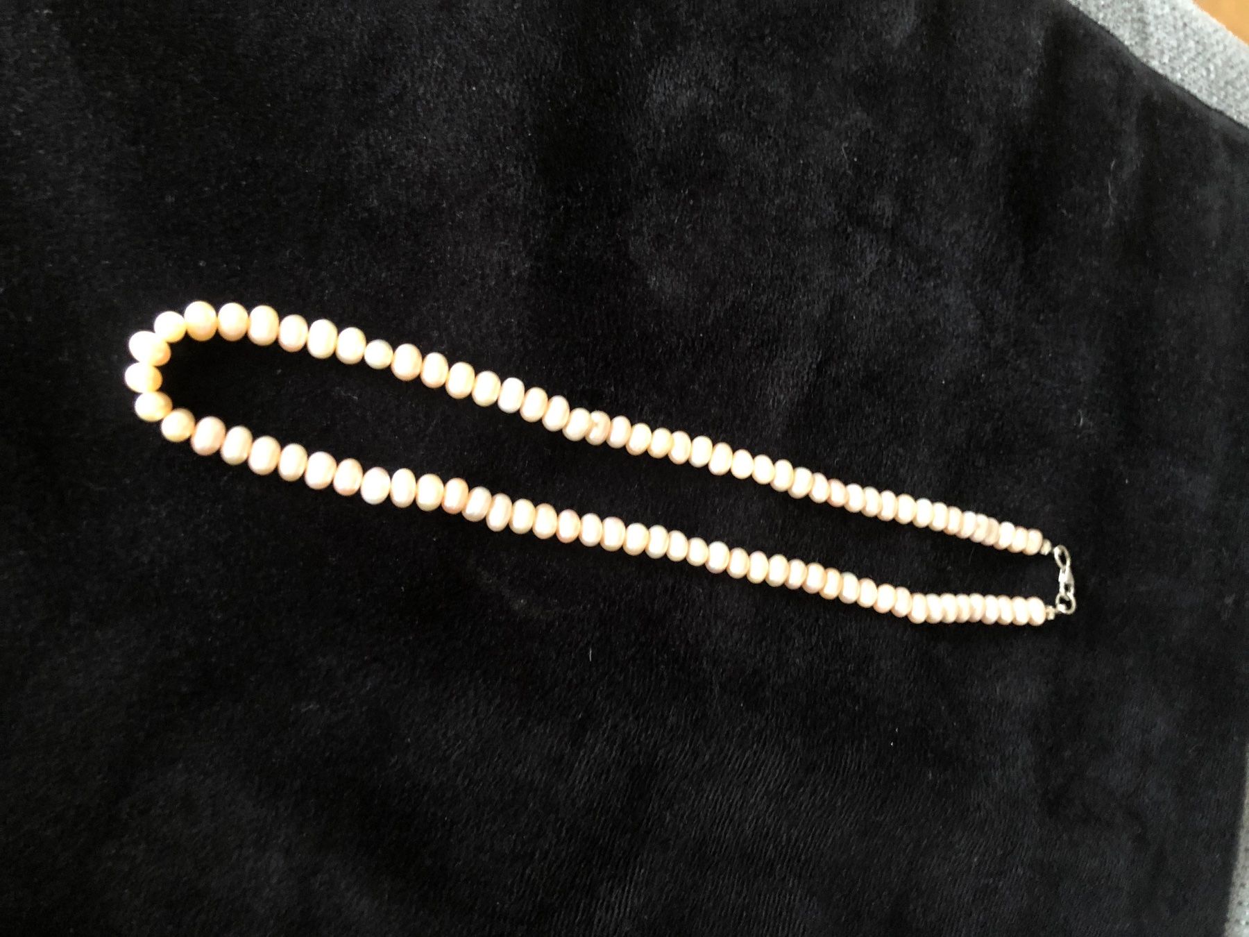 Fein Ketten: Echt Perlenkette Collier Perlen  mit Silber Verschluss925 – Gebraucht aus Läufelfingen von Original100 2