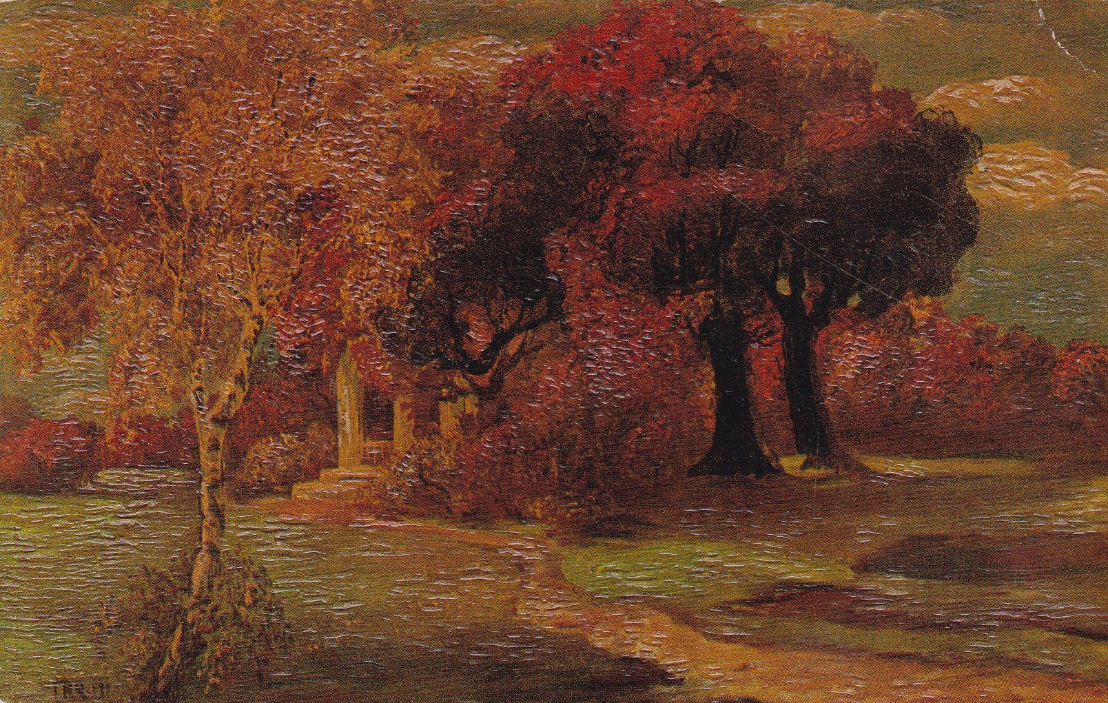 Cartoline postali: Alte Herbst-Postkarte mit Waldmotiv – Usato da Neuenhof venduto da Wanton