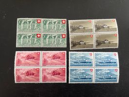 Pro Patria Viererblock Augabe 1947  ** (5405)