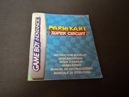 ANLEITUNG FÜR MARIO KART SUPER CIRCUIT NINTENDO GBA
