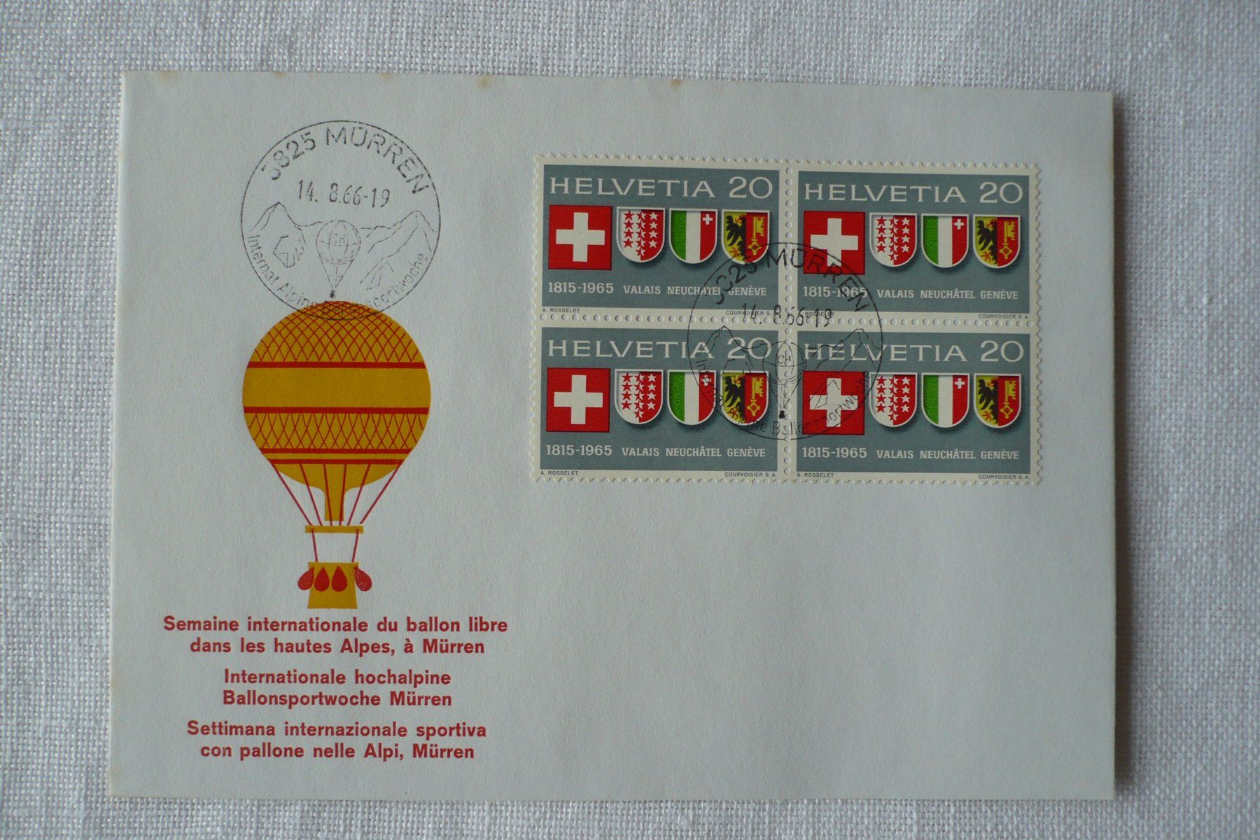 Tutti i francobolli: 1966 Internat. Ballonsportwoche, Mürren – Usato da Zürich venduto da saltandpepper008