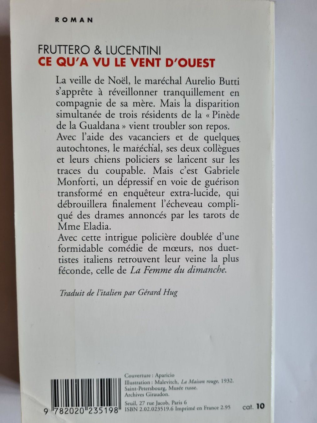 Bücher: "Ce qu'à vu le vent d'ouest" de Frutteri & Lucentini – Gebraucht aus Zürich von pleco12 1