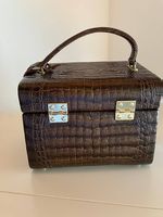 Beauty case pelle coccodrillo 