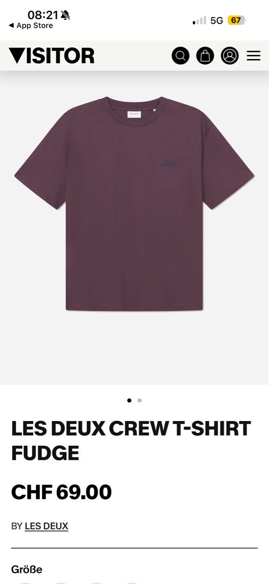 T-Shirts: Les Deux crew neck Tshirt bordeaux – Gebraucht aus Klosters von jewelsy 1