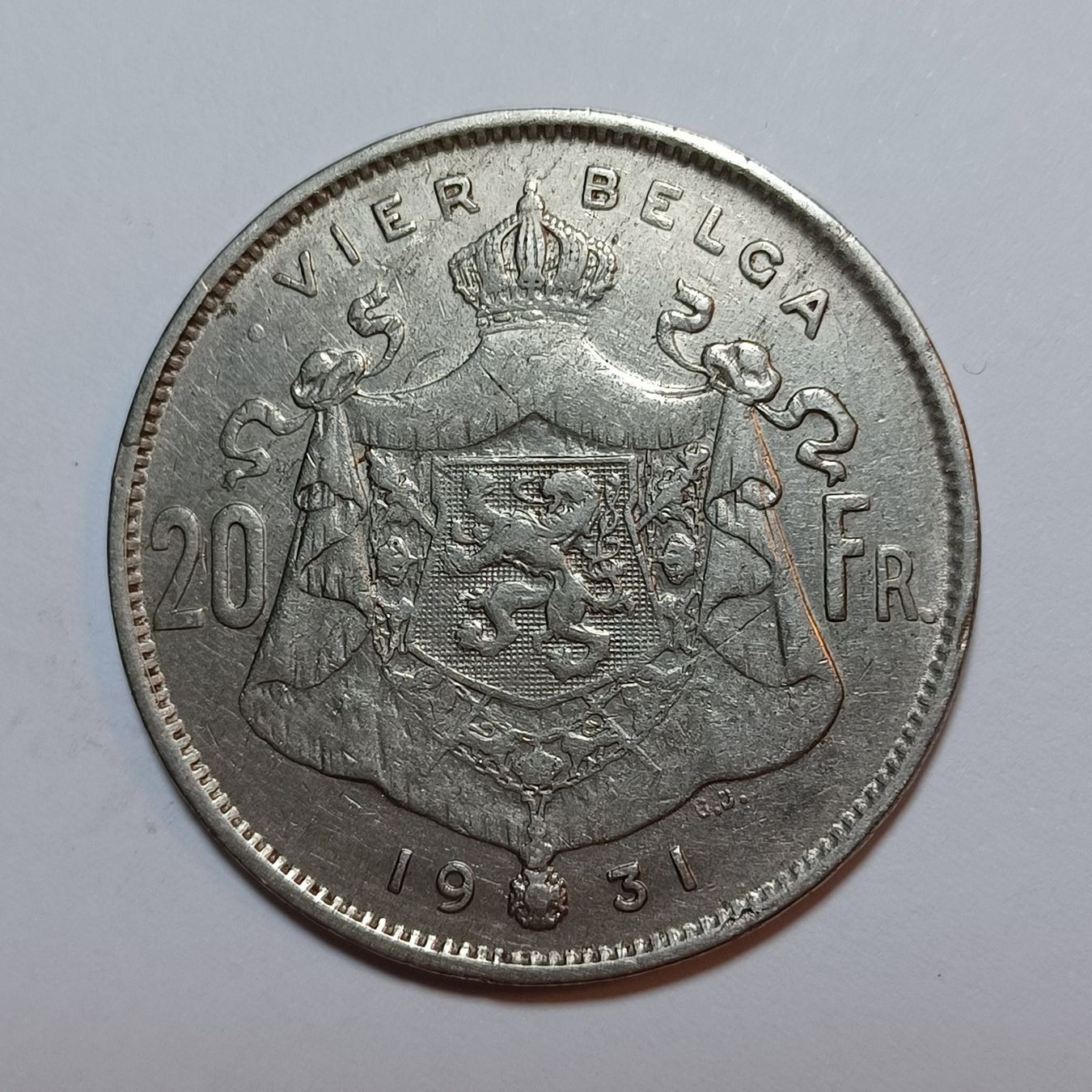 Tutti le monete: 20 Francs 1931 Belgien – Usato da Pfäffikon ZH venduto da Welt_Muenzen 1