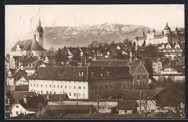 AK Schwyz, Teilansicht mit Kirche, 1918