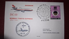Swissair Bombay - Tokyo 07.04.1974