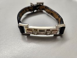DYRBERG/KERN Armband, Leder schwarz, mit Zirkonia