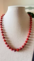 Collier Vintage en Verre Rouge murano,  Idéal pour l'Été!