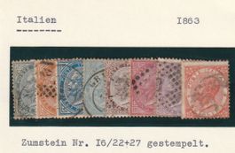 Italien - 1863 -8 Marken gestempelt-top Erhaltung