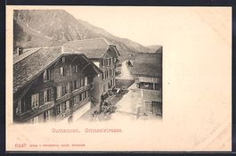 AK Guttannen, Grimselstrasse im Ort