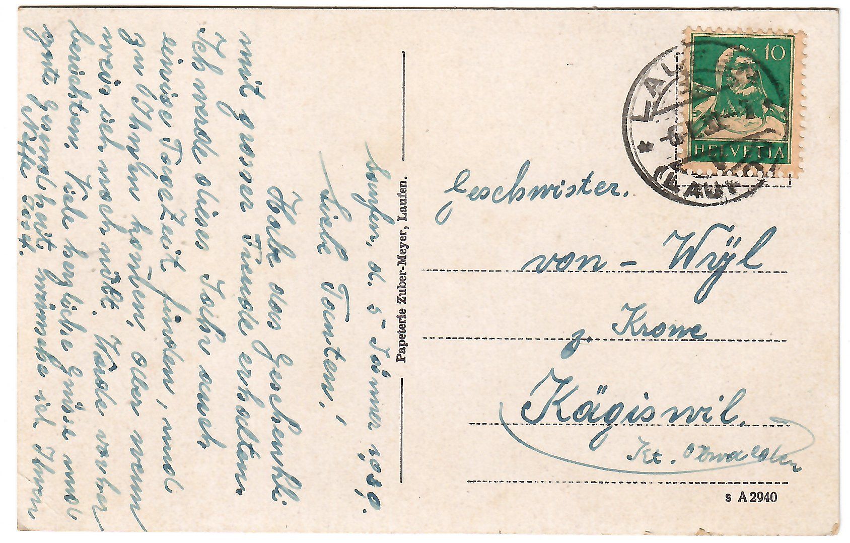 Cartoline postali: Ansichtskarte  Laufen – Usato da Kerns venduto da etma3 1