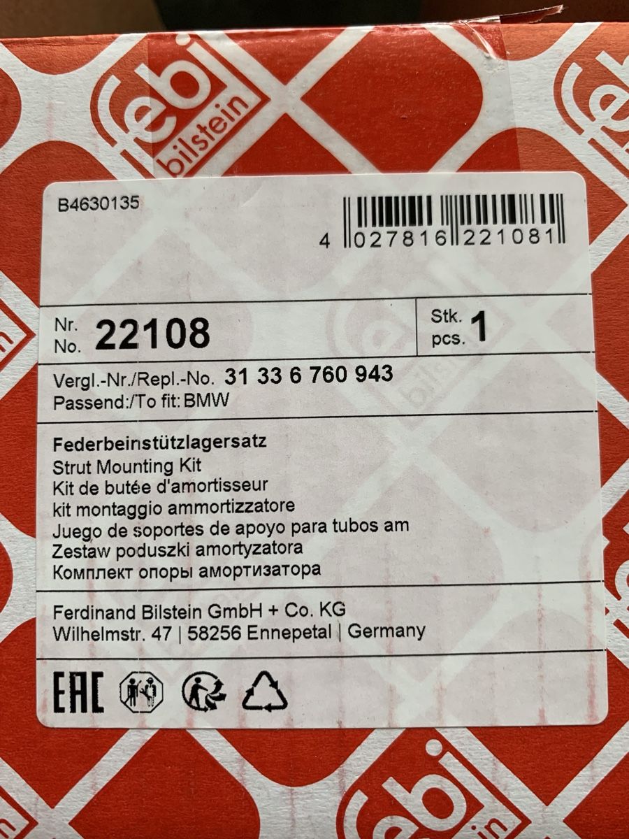 BMW Tutti pezzi di ricambio auto: Domlager BMW e87 130i – Nuovo e nell'imballaggio originale da Lengnau BE venduto da Ducati6 2