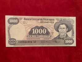NICARAGUA - 1000 Cordobas 11 Junio 1985 - Unzirkuliert / FDC