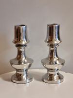 Vintage Kerzenständer Paar silberfarben Metall