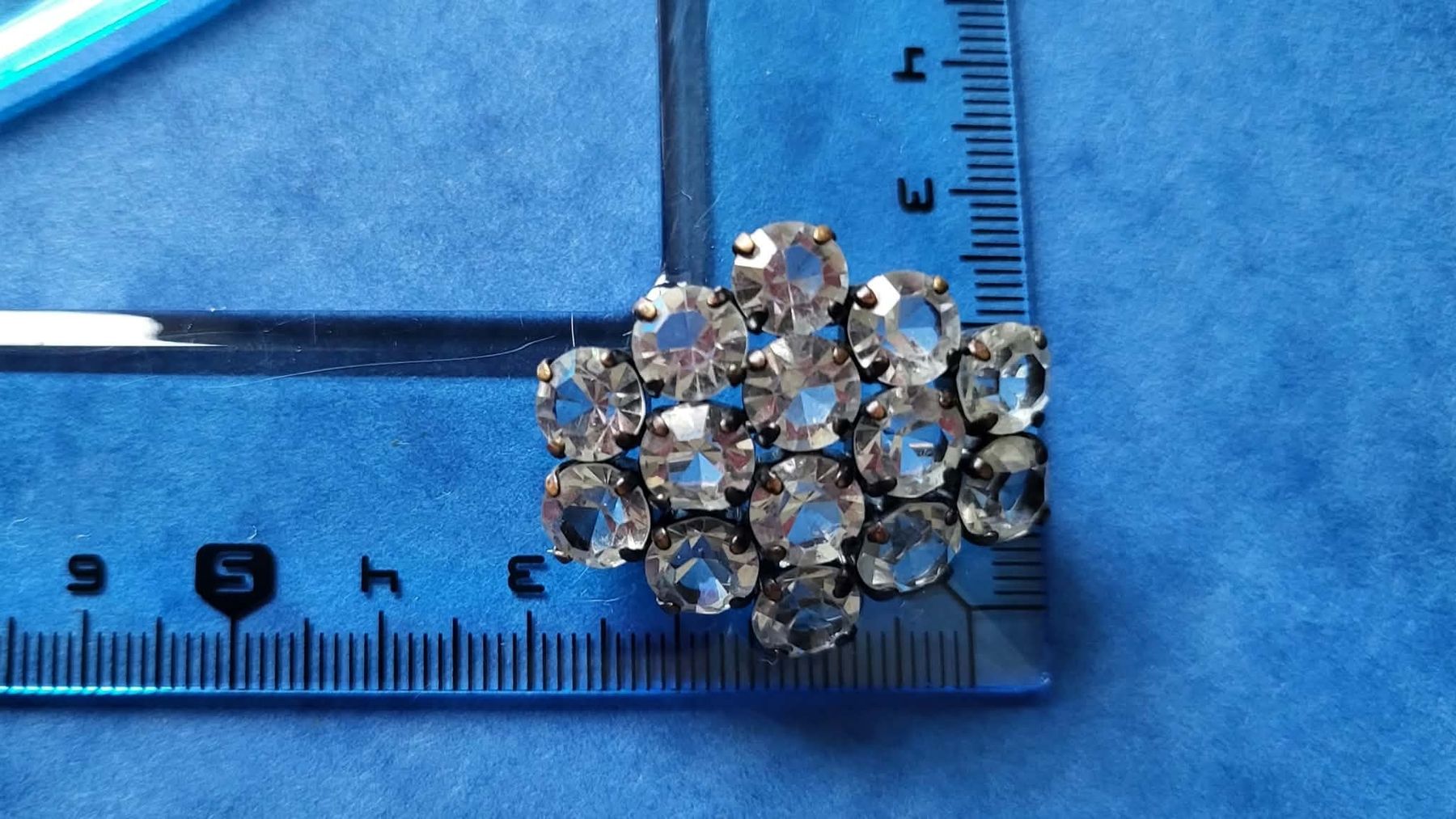 Vintage Raute Brosche Open Back Kristalle 1940er 4.0cm (Gebraucht) in ...