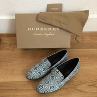 Blue Paisley BURBERRY Slip-On Loafer Shoes sz 36.5 NIB