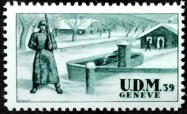 Soldatenmarke 2.WK, UDM Genève, grün, Wi UDM 5