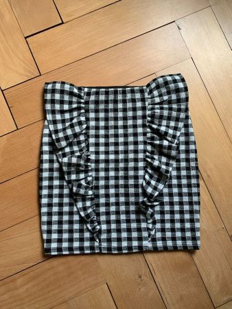 REVIEW - Rock schwarz-weiss kariert S