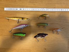 7 Wobbler Angelköder zum Spinnfischen Hecht, Zander, Barsch