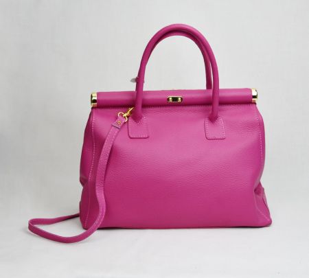 Damen Tasche Echtleder Tasche/Made in Italy/pink/neuwertig