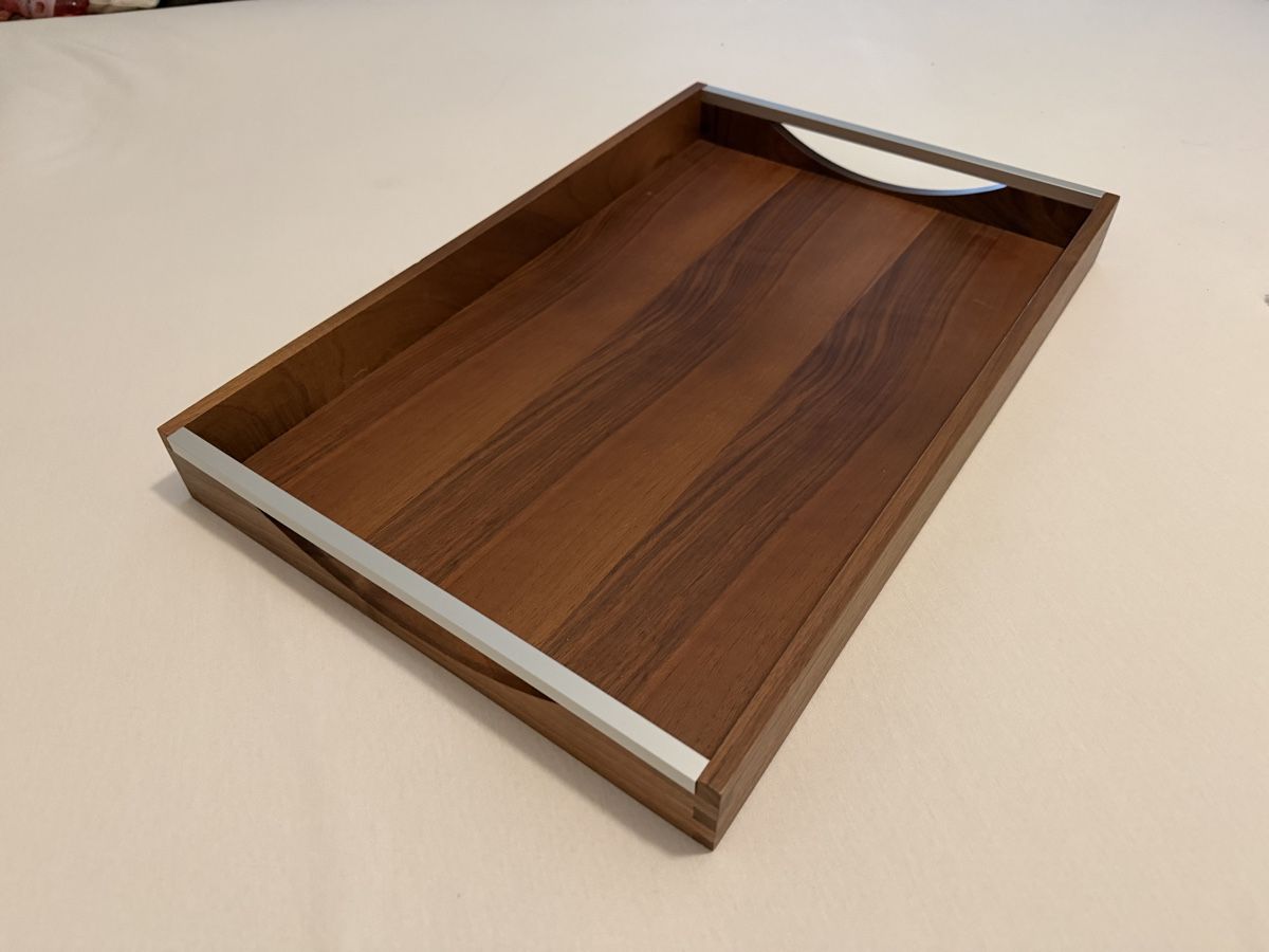 Piatti di portata: Serviertablett BREKA Edles Design aus Nussbaumholz – Nuovo (secondo la descrizione) da Luzern venduto da lang30 1