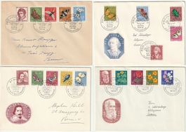 3 Pro Juventute FDC und 1 TdB aus den 50er Jahren