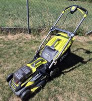 Rasenmäher RYOBI 40cm Elektro Mäher mit Akus und Ladegerät 