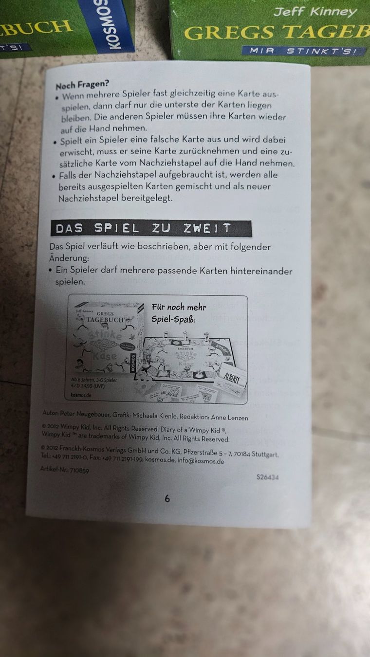Kosmos Giochi: Geschicklichkeitsspiel Gregs Tagebuch – Nuovo (secondo la descrizione) da Münchenbuchsee venduto da Yothu 3