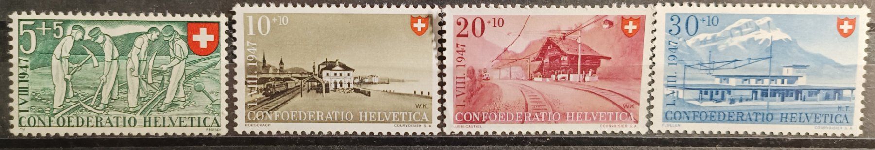 Tous les timbres: 1947 PP Bahnarbeiter & Bahnhöfe postfrisch** – D'occasion à Dübendorf par goeggi79