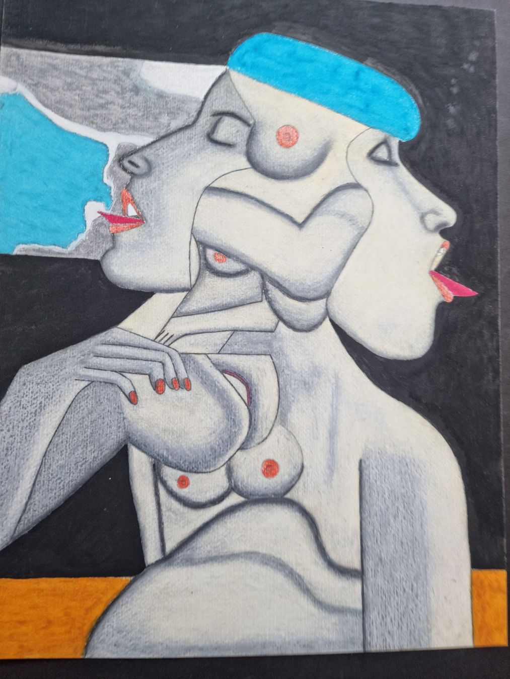 Dipinti: ORIGINAL KREIDE GEMÄLDE AUF KARTON – Usato da Gersau venduto da grafik-kunst 2