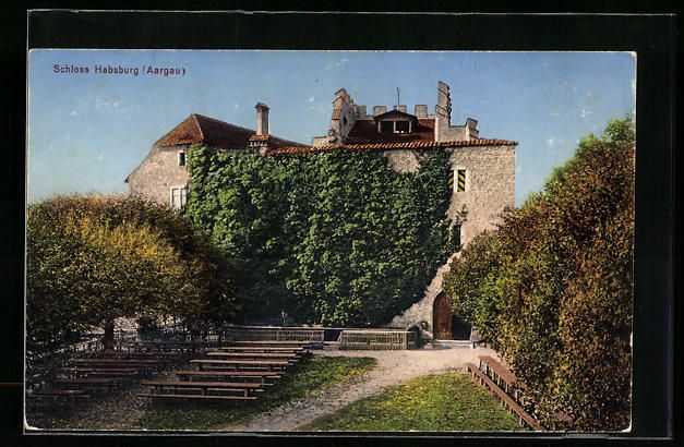 Cartoline postali: AK Habsburg, Blick zum Schloss – Usato da Berlin venduto da bartko-reher