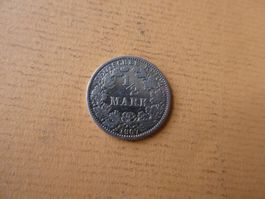 Dt. Reich 1907 G, 1/2 Silbermark    wie neu