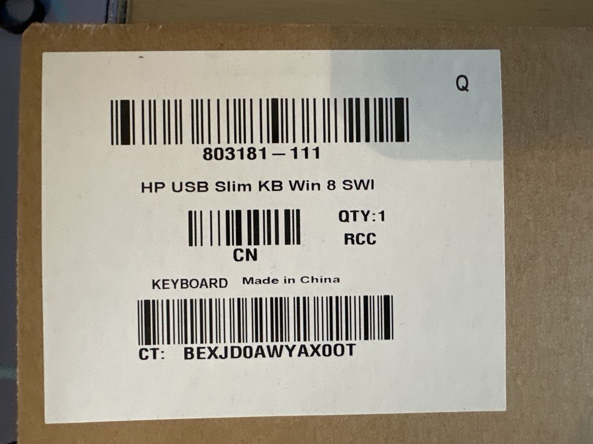 Hewlett Packard Tastiere: HP USB Slim Keyboard KB Win 8 - Perfect for Home Office – Nuovo (secondo la descrizione) da Nesselnbach venduto da Vig0_al 1