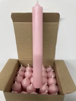 Stabkerzen in Weiss-Pastellaltrosa/25 Stück/Angebot/OVP