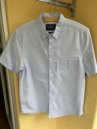 Topman light blue short sleeve shirt, size M, summer!