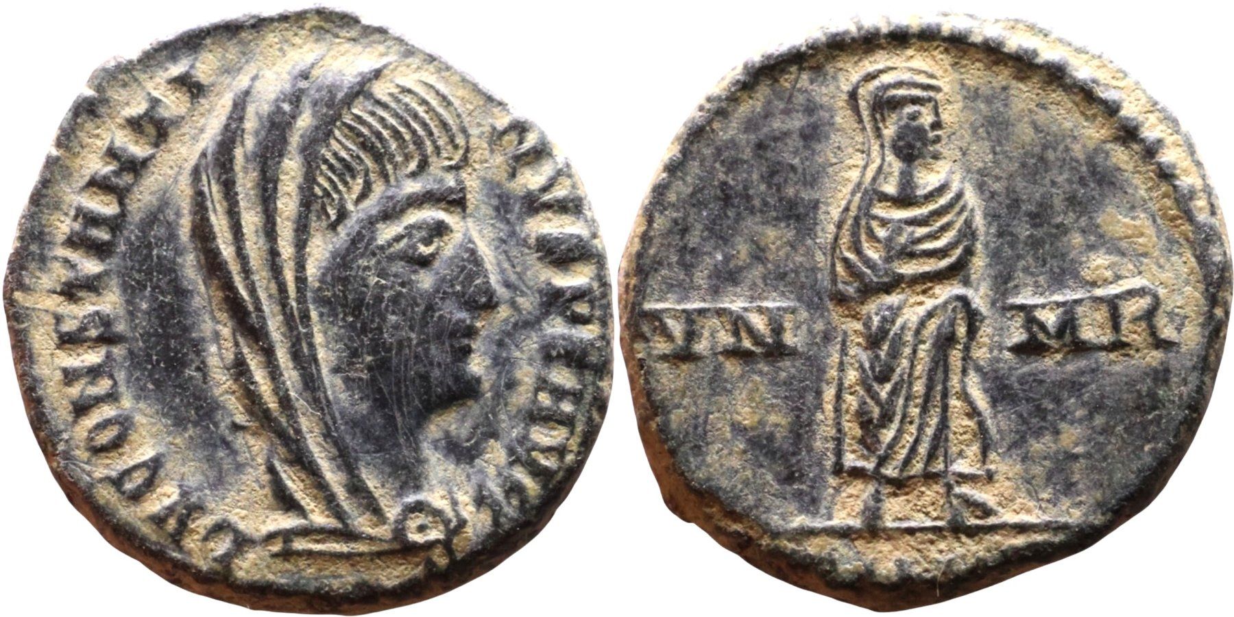 Tutti le monete: DIVUS CONSTANTINE I bronze nummus (337-340 AD) – Usato da La Sarraz venduto da classicworldcoins