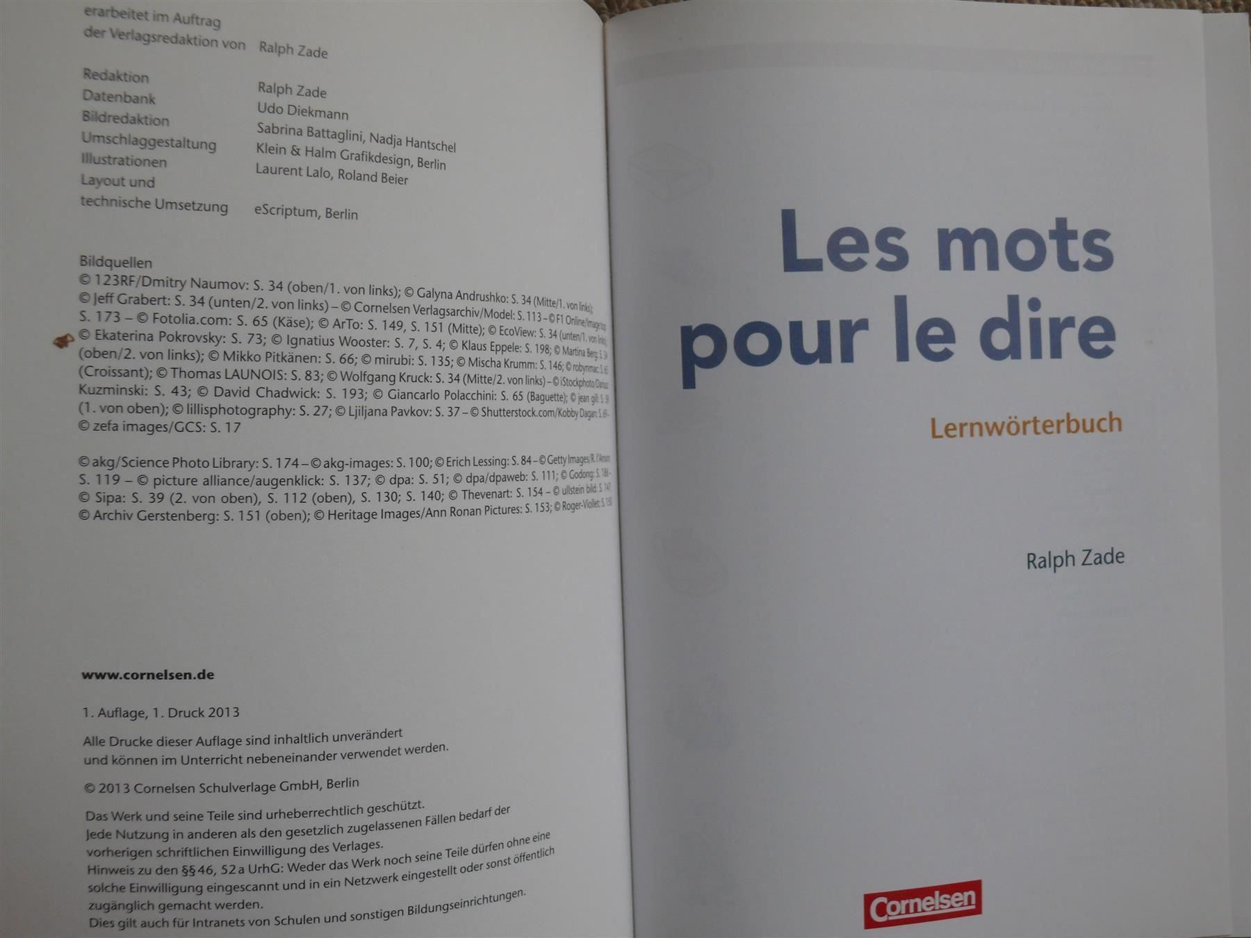 Bücher: Les mots pour le dire / Lernwörterbuch - Cornelsen 2013 – Gebraucht aus Muttenz von IkaSul 1