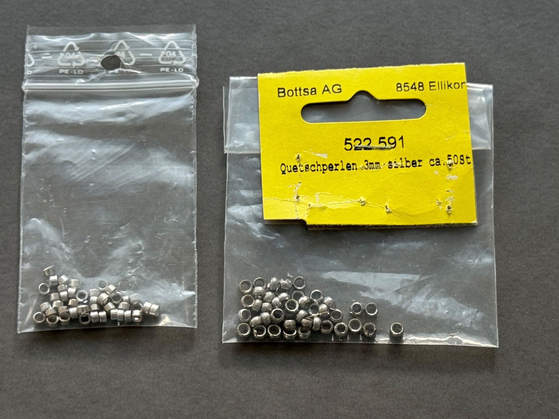 Perle (finte): QUETSCHEPERLEN 82 Stück / 2 und 3 mm – Nuovo (secondo la descrizione) da Honau venduto da sainj