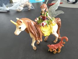 Schleich Fee mit Einhorn und Tier guter Zustand