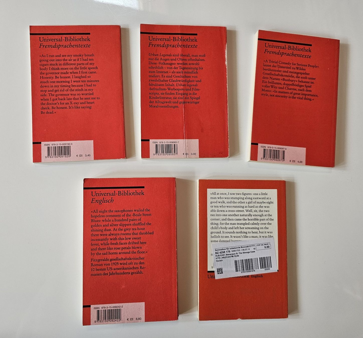 Bücher: 5 Reclam Büechli / Englisch – Gebraucht aus Einigen von Pretorius66 1
