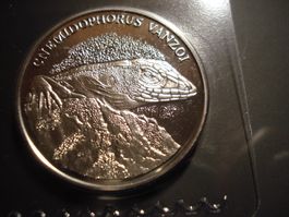 Schöne Tiermedaille "Rennechse" 2008, WWF, St Lucia