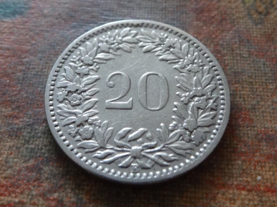 Tutti le monete: 20 Rp. 1908  (A) – Usato da Romanel-sur-Lausanne venduto da Swift13 1